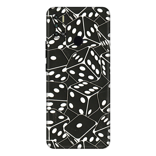 Tecno Phone Skins (All Models) - Big Black Dices - 3D Embossed Finish (L-106) Tecno Spark 6 AIR