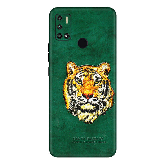 Tecno Phone Skins (All Models) - Leather Feel Tiger - 3D Embossed Finish (L-111) Tecno Spark 6 AIR