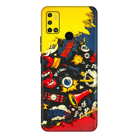 Tecno Phone Skins (All Models) - Pacific Doodle Art - 3D Embossed Finish (L-120) Tecno Spark 6 AIR
