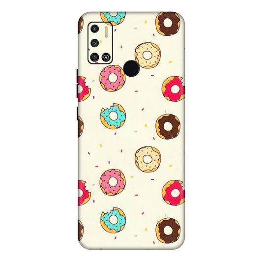 Tecno Phone Skins (All Models) - Mini Donuts Doodle Art - 3D Embossed Finish (L-122) Tecno Spark 6 AIR