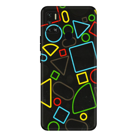 Tecno Phone Skins (All Models) - Black Shapes - 3D Embossed Finish (L-131) Tecno Spark 6 AIR