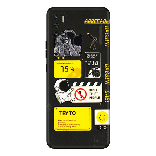 Tecno Phone Skins (All Models) - Black Cassini - 3D Embossed Finish (L-161) Tecno Spark 6 AIR