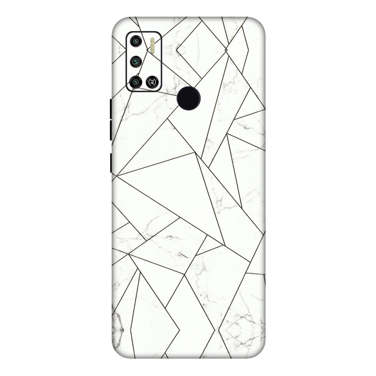 Tecno Phone Skins (All Models) - Luxury White Marble Effect - 3D Embossed Finish (L-168) Tecno Spark 6 AIR