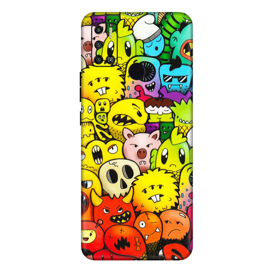 Tecno Phone Skins (All Models) - Angry Funkies - 3D Embossed Finish (L-169) Tecno Spark 6 AIR