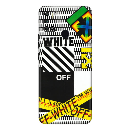 Tecno Phone Skins (All Models) - White Off Abstract - 3D Embossed Finish (L-172) Tecno Spark 6 AIR