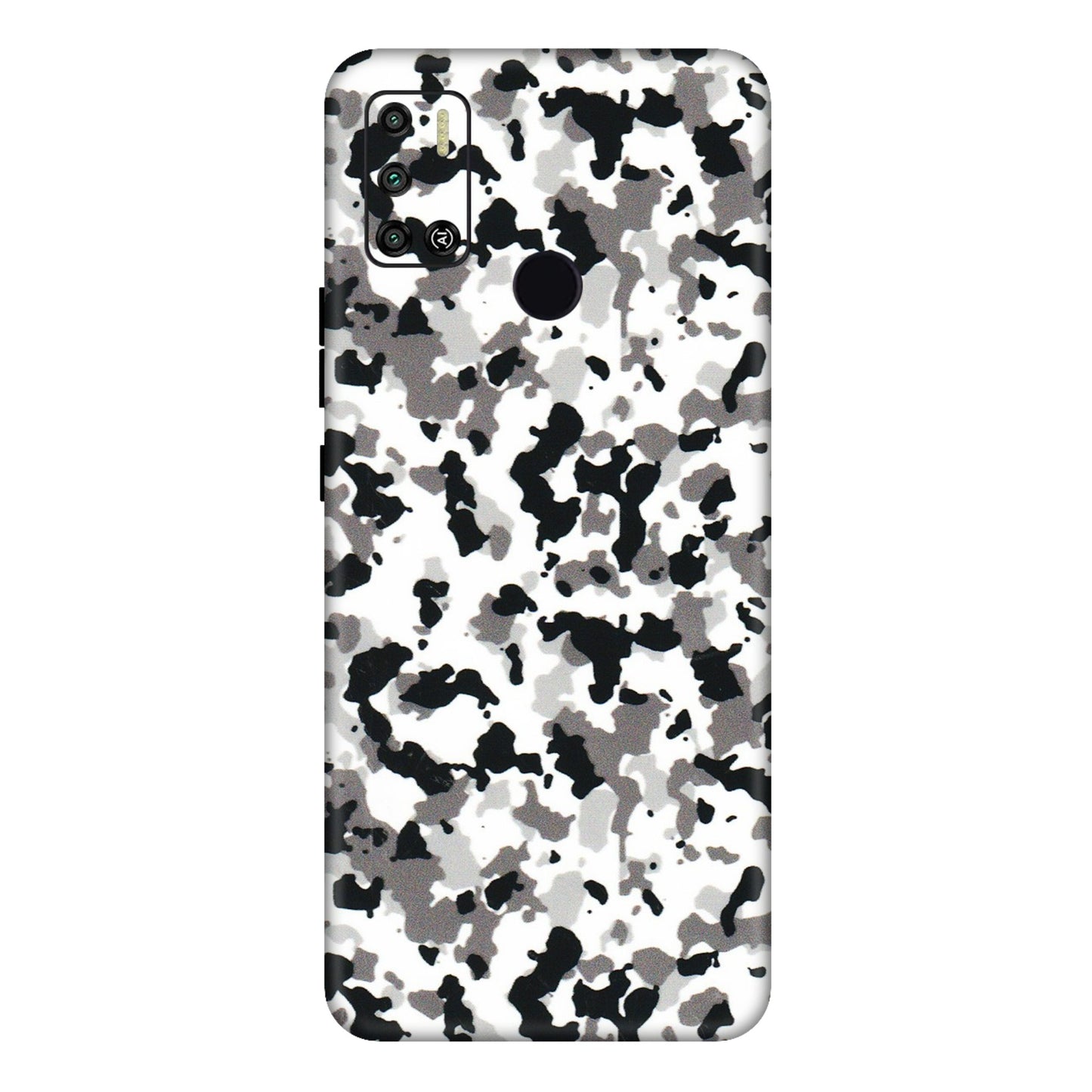 Tecno Phone Skins (All Models) - White Black Camouflage - 3D Embossed Finish (L-18) Tecno Spark 6 AIR
