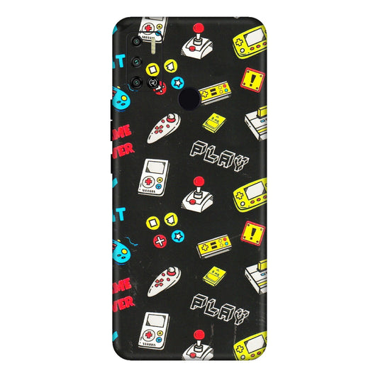 Tecno Phone Skins (All Models) - Gaming Doodles - 3D Embossed Finish (L-224) Tecno Spark 6 AIR