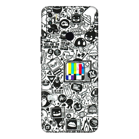 Tecno Phone Skins (All Models) - Doodles Positive Art - 3D Embossed Finish (L-263) Tecno Spark 6 AIR