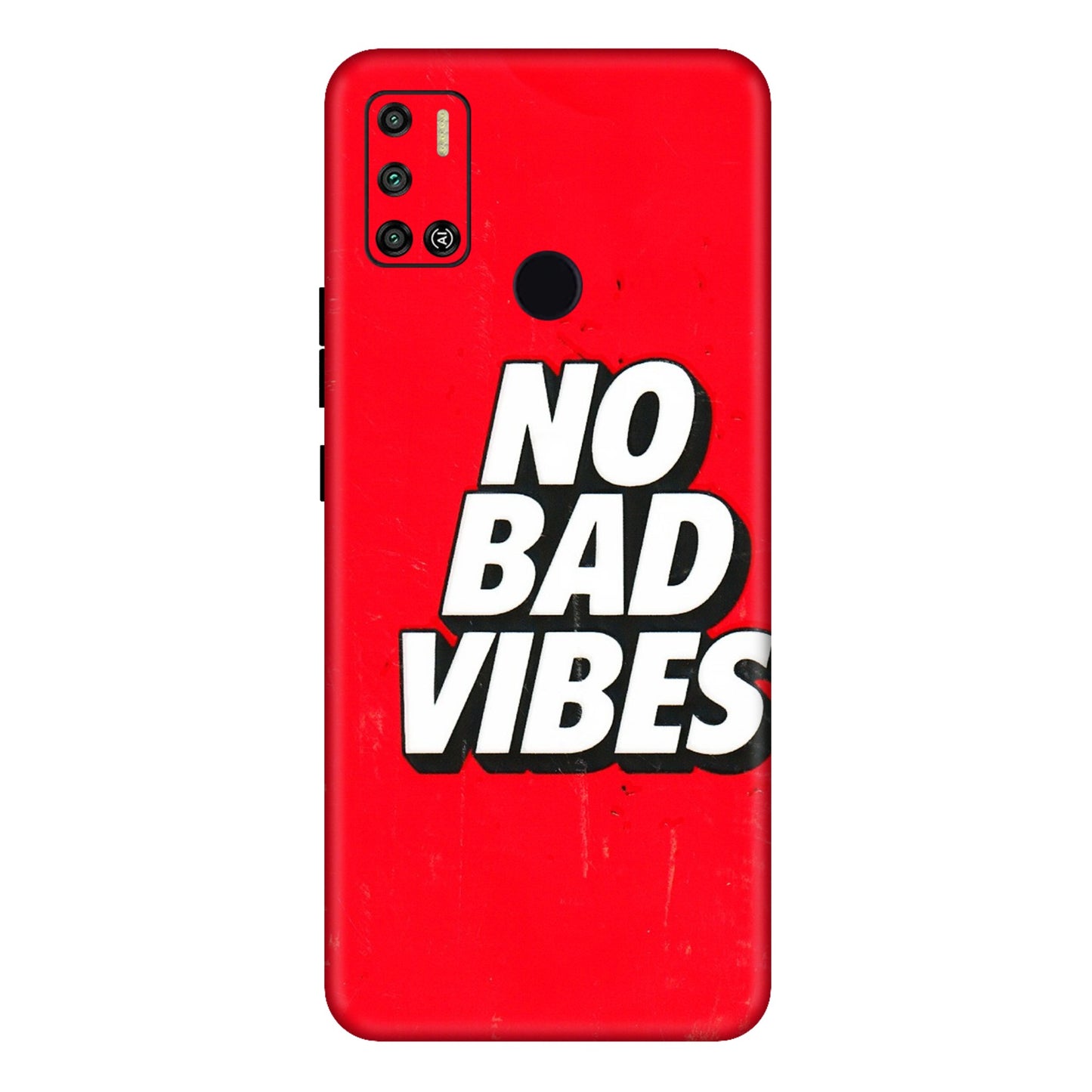 Tecno Phone Skins (All Models) - No Bad Vibes - 3D Embossed Finish (L-280) Tecno Spark 6 AIR