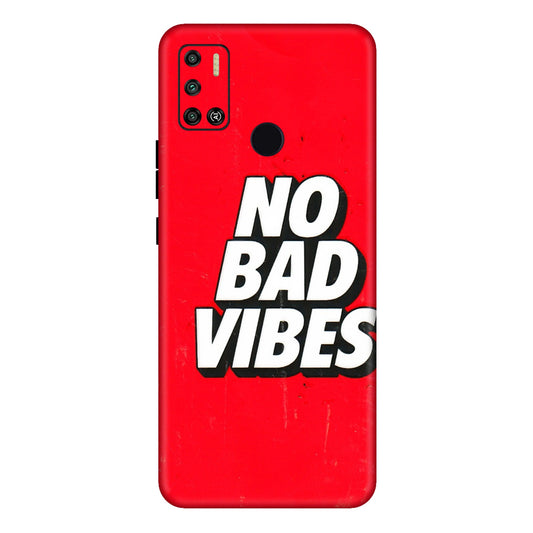 Tecno Phone Skins (All Models) - No Bad Vibes - 3D Embossed Finish (L-280) Tecno Spark 6 AIR
