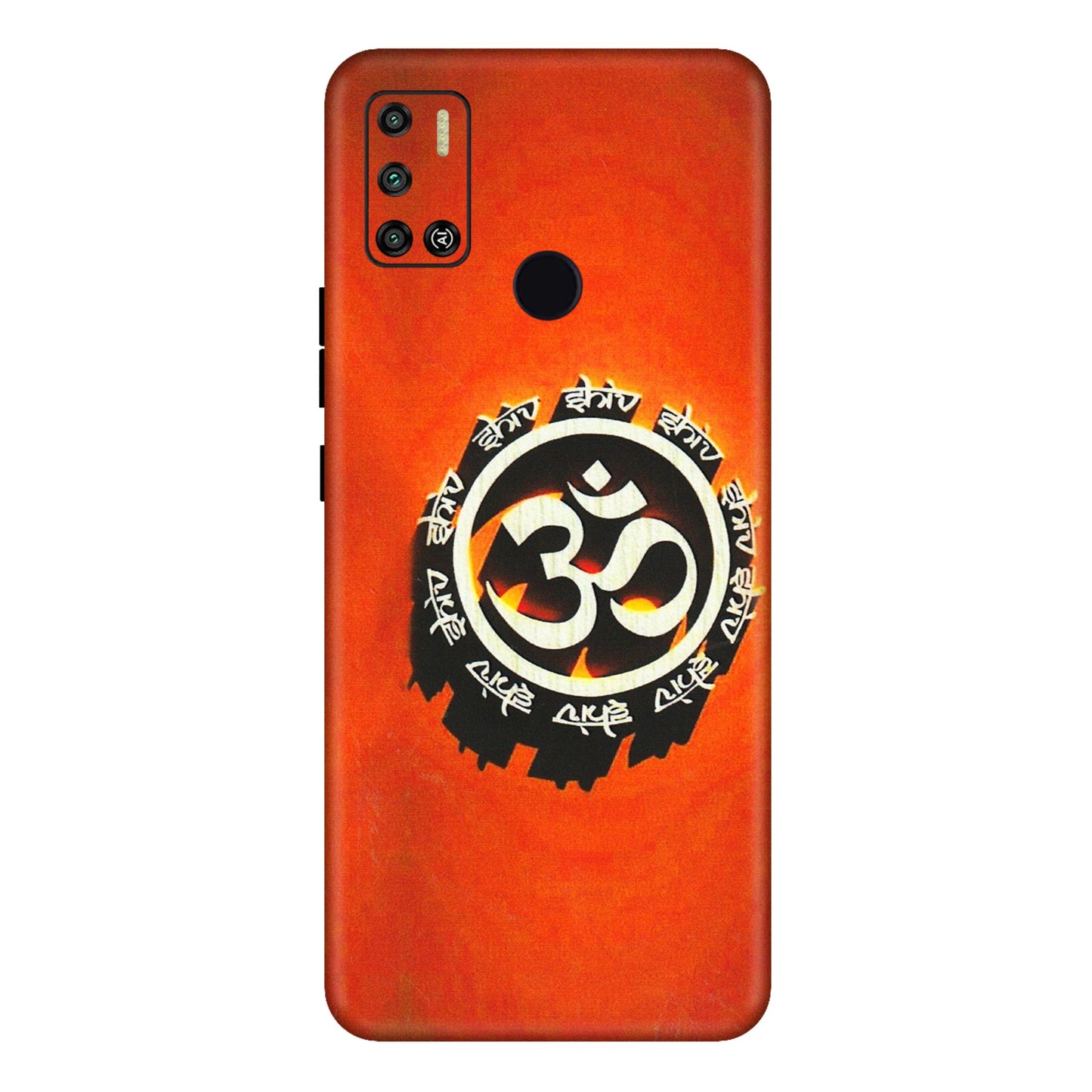 Tecno Phone Skins (All Models) - Aum Shiv Orange - 3D Embossed Finish (L-32) Tecno Spark 6 AIR