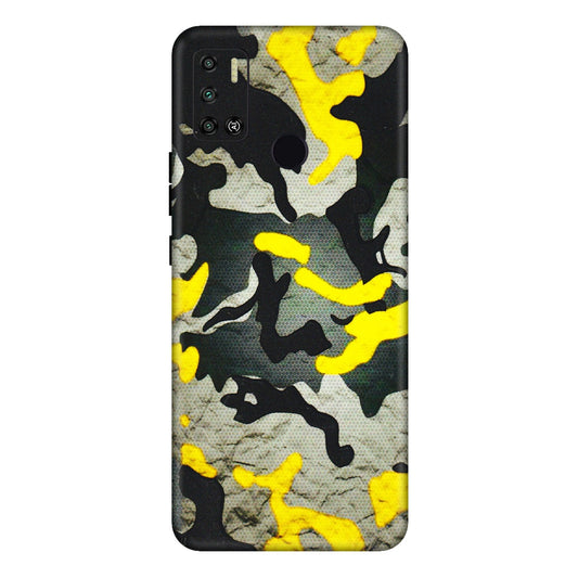 Tecno Phone Skins (All Models) - Yellow Camouflage - 3D Embossed Finish (L-61) Tecno Spark 6 AIR