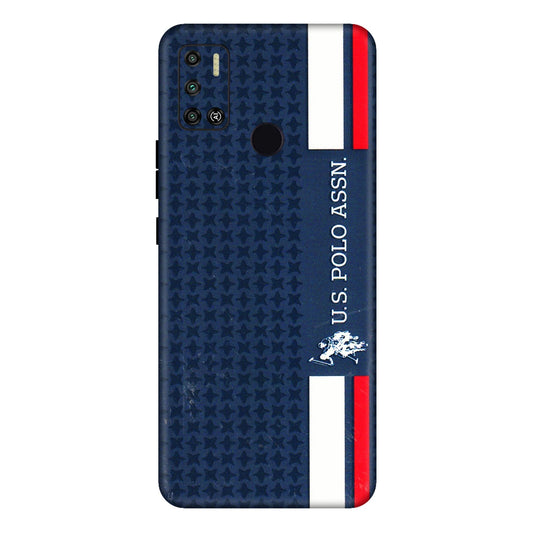 Tecno Phone Skins (All Models) - US POLO Designer Brand - 3D Embossed Finish (L-65) Tecno Spark 6 AIR