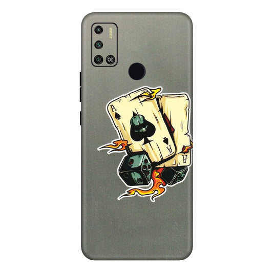 Tecno Phone Skins (All Models) - Grey Cards Of Ace - 3D Embossed Finish (L-77) Tecno Spark 6 AIR