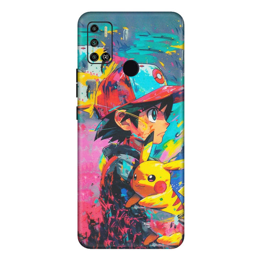 Tecno Phone Skins (All Models) - Ash & Pikachu - Matte Finish (M-26) Tecno Spark 6 AIR