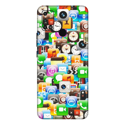 Tecno Phone Skins (All Models) - All Apple Icons - Matte Finish (M-93) Tecno Spark 6 AIR