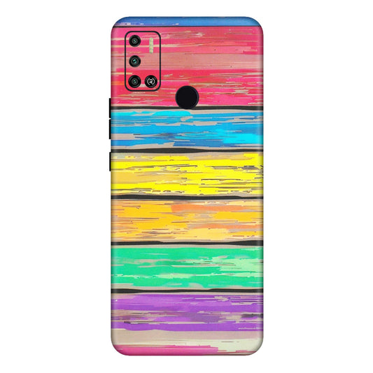 Tecno Phone Skins (All Models) - Multi Colour Wooden Wall - Matte Finish (M-96) Tecno Spark 6 AIR