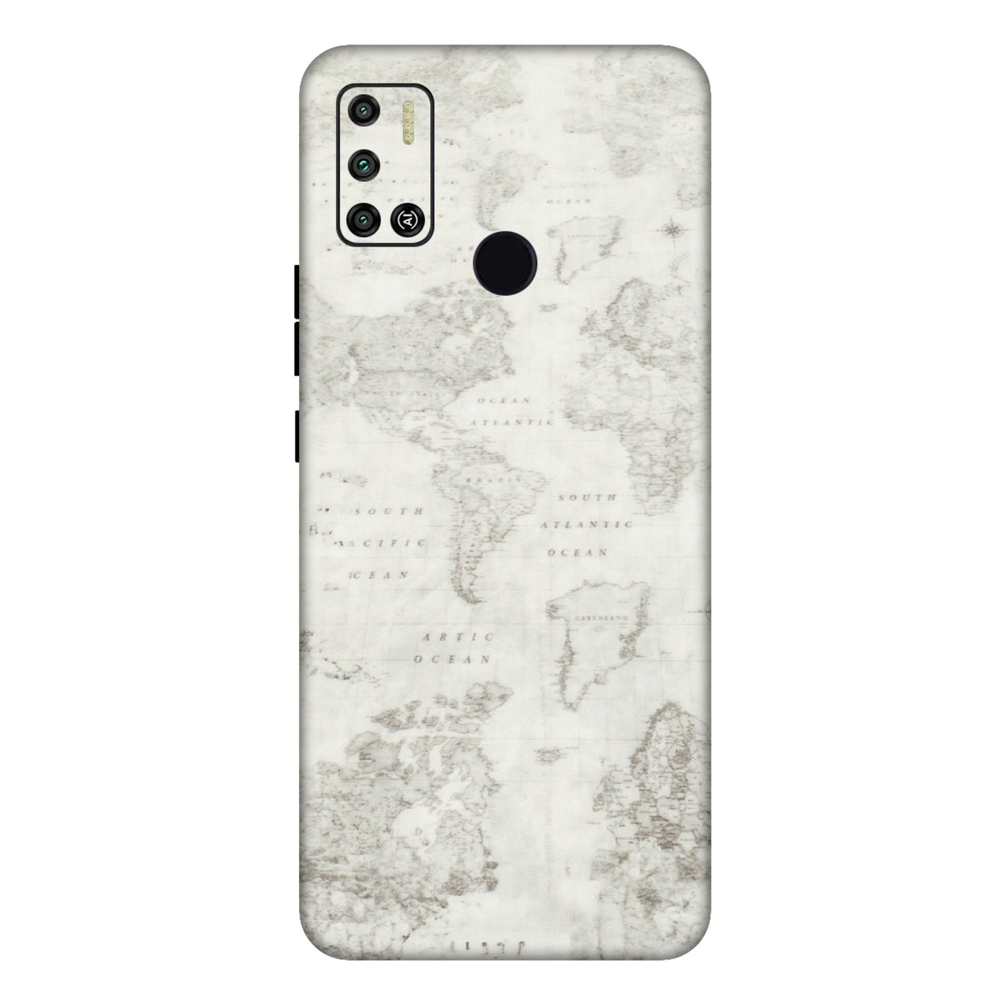 Tecno Phone Skins (All Models) - World Travel Map - Transparent Finish (T-04) Tecno Spark 6 AIR