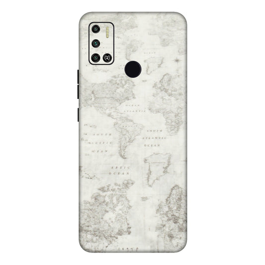 Tecno Phone Skins (All Models) - World Travel Map - Transparent Finish (T-04) Tecno Spark 6 AIR