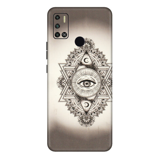 Tecno Phone Skins (All Models) - Illuminati Great Eye - Transparent Finish (T-14) Tecno Spark 6 AIR