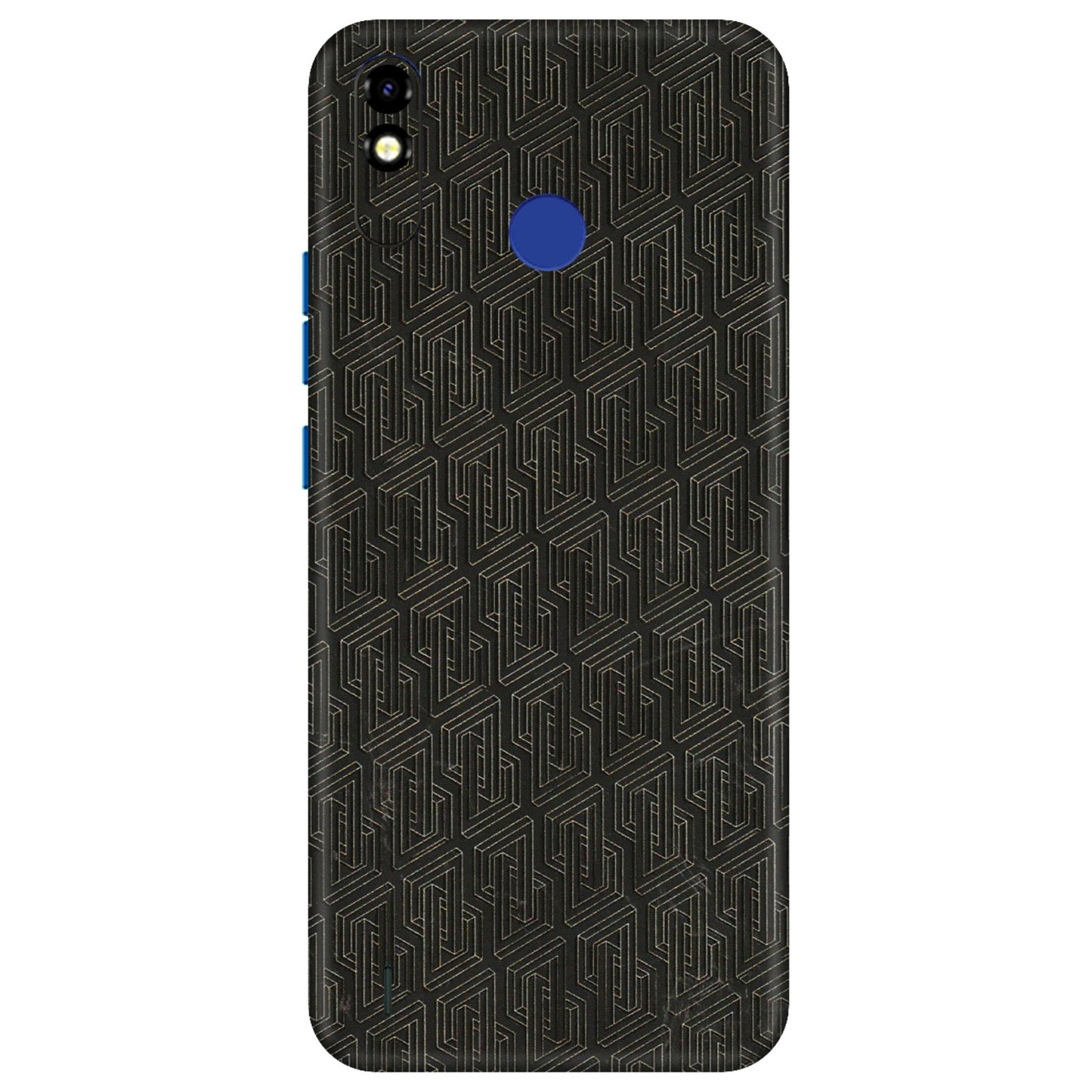 Tecno Phone Skins (All Models) - Black Abstract Pattern - 3D Embossed Finish (L-117) Tecno Spark Go Plus
