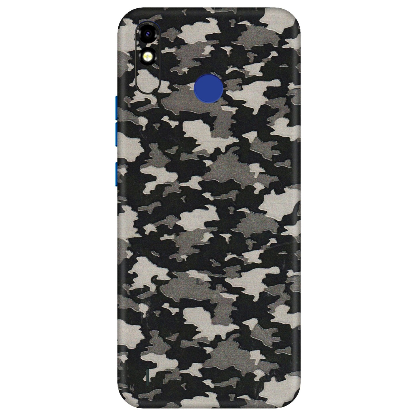 Tecno Phone Skins (All Models) - Black/Grey Camoflaunge - 3D Embossed Finish (L-142) Tecno Spark Go Plus