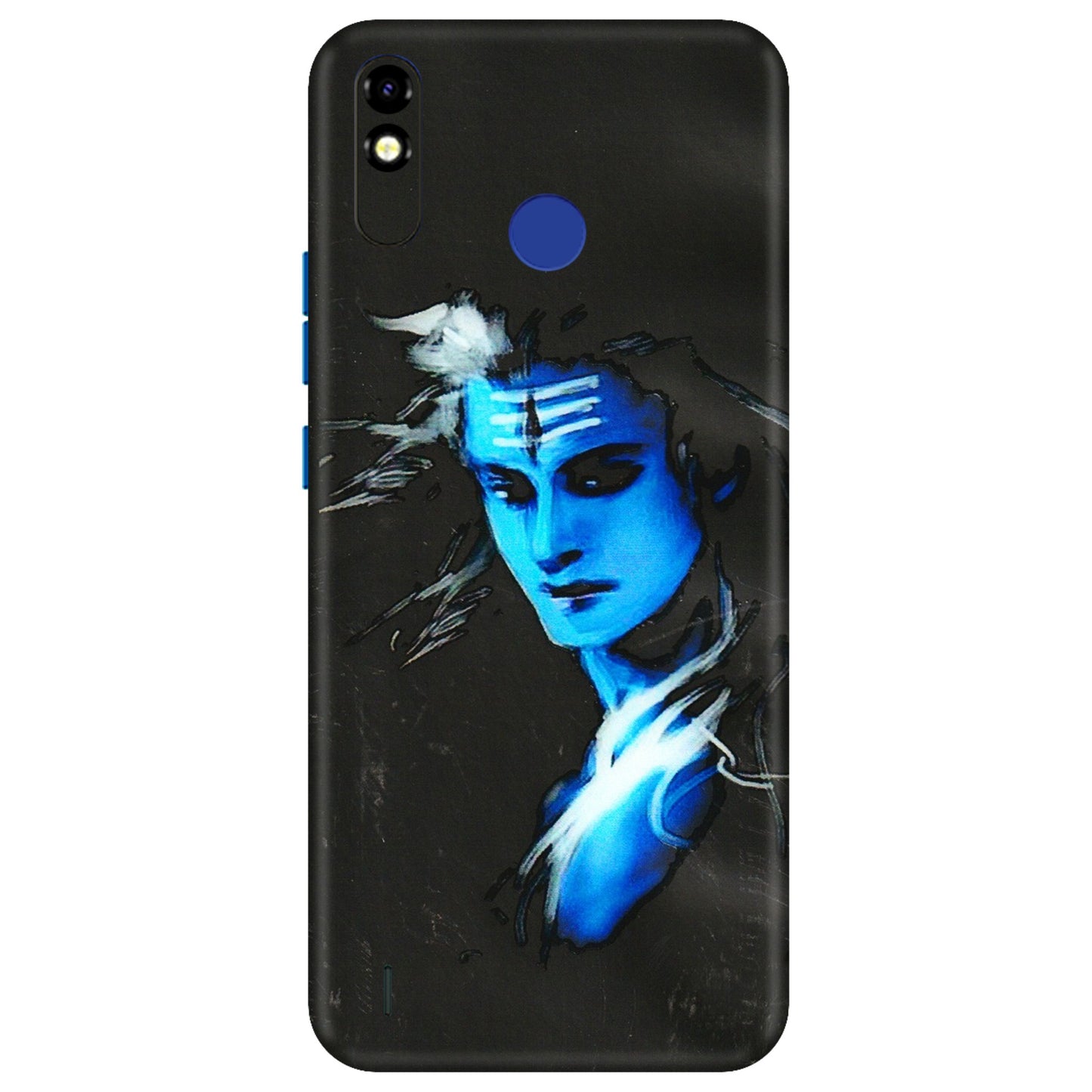 Tecno Phone Skins (All Models) - Har Har Mahadev Blue/Black - 3D Embossed Finish (L-185) Tecno Spark Go Plus