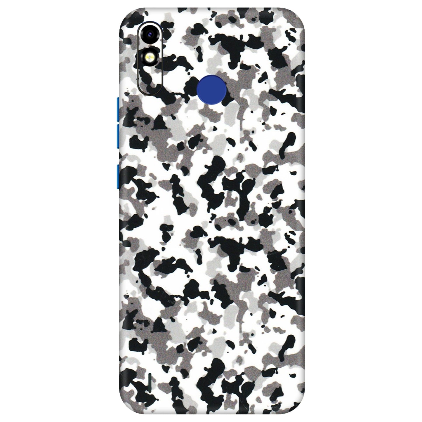 Tecno Phone Skins (All Models) - White Black Camouflage - 3D Embossed Finish (L-18) Tecno Spark Go Plus