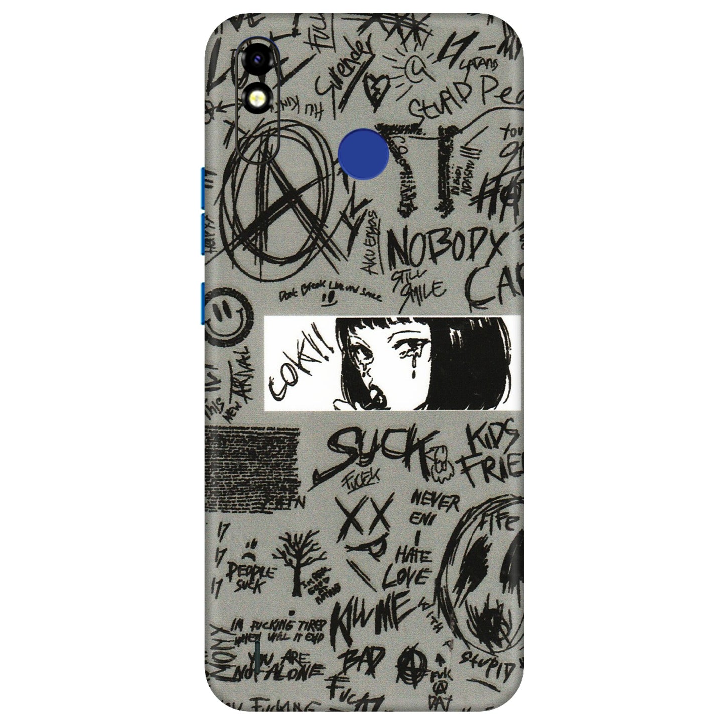 Tecno Phone Skins (All Models) - Never Have Love Anime - 3D Embossed Finish (L-260) Tecno Spark Go Plus