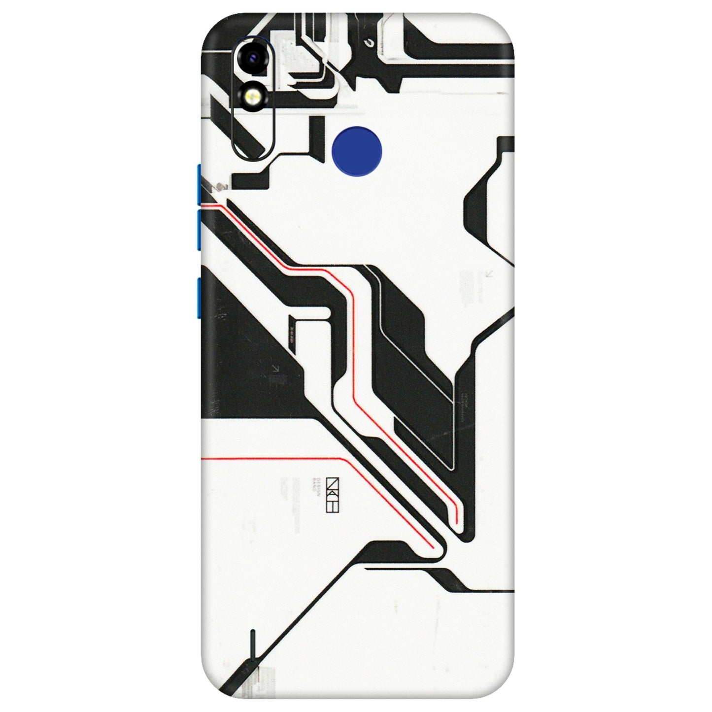 Tecno Phone Skins (All Models) - White Techy Logo - 3D Embossed Finish (L-312) Tecno Spark Go Plus