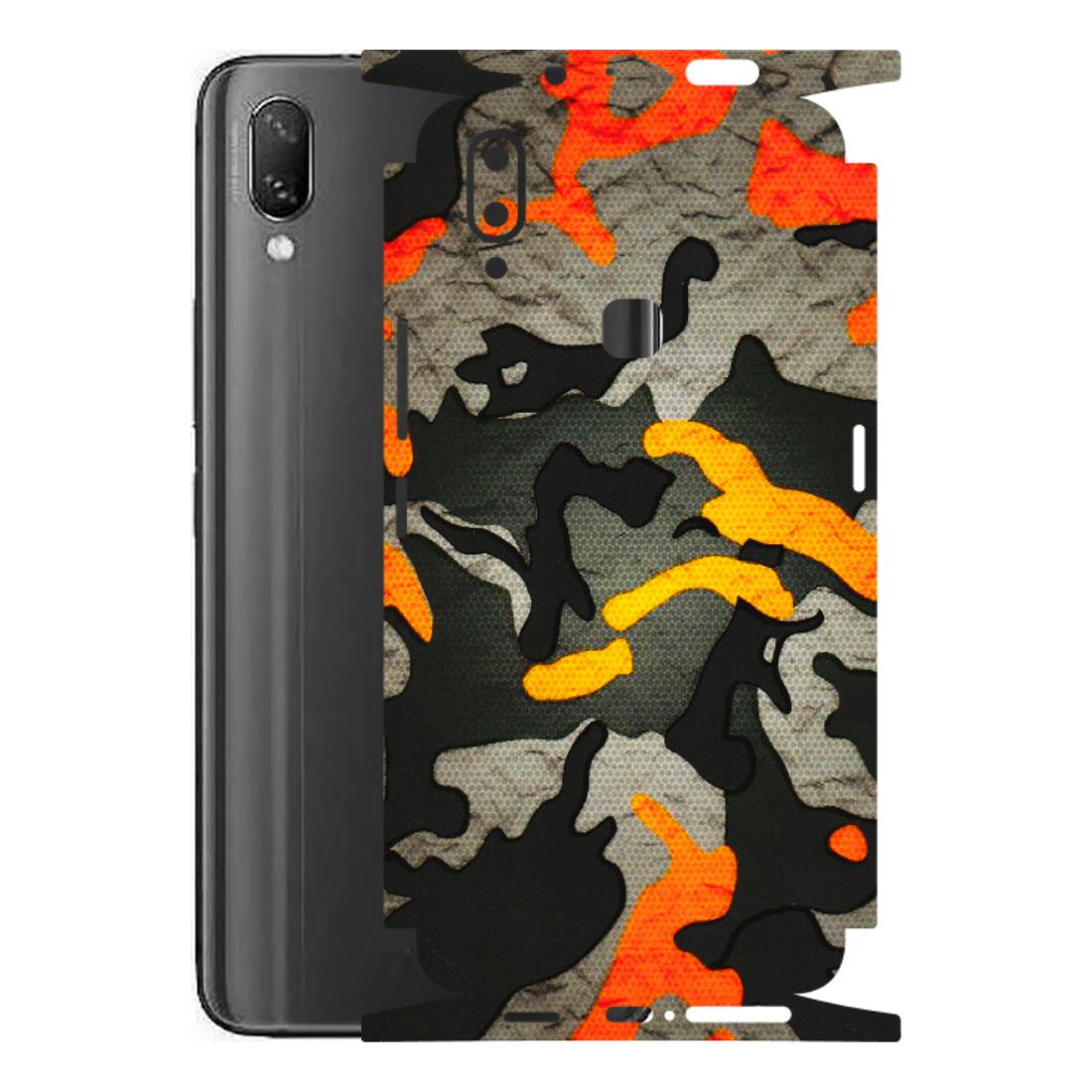 VIVO Z/V/X/T/U/S Series Phone Skins (All Models) - Orange Camouflage - 3D Embossed Finish (L-204) Vivo Nex A