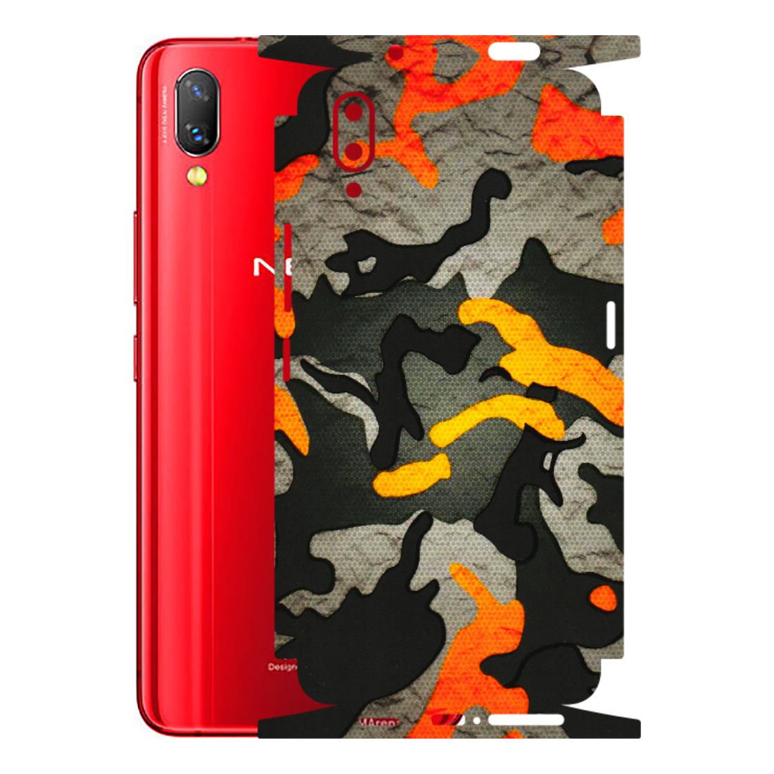 VIVO Z/V/X/T/U/S Series Phone Skins (All Models) - Orange Camouflage - 3D Embossed Finish (L-204) Vivo Nex S