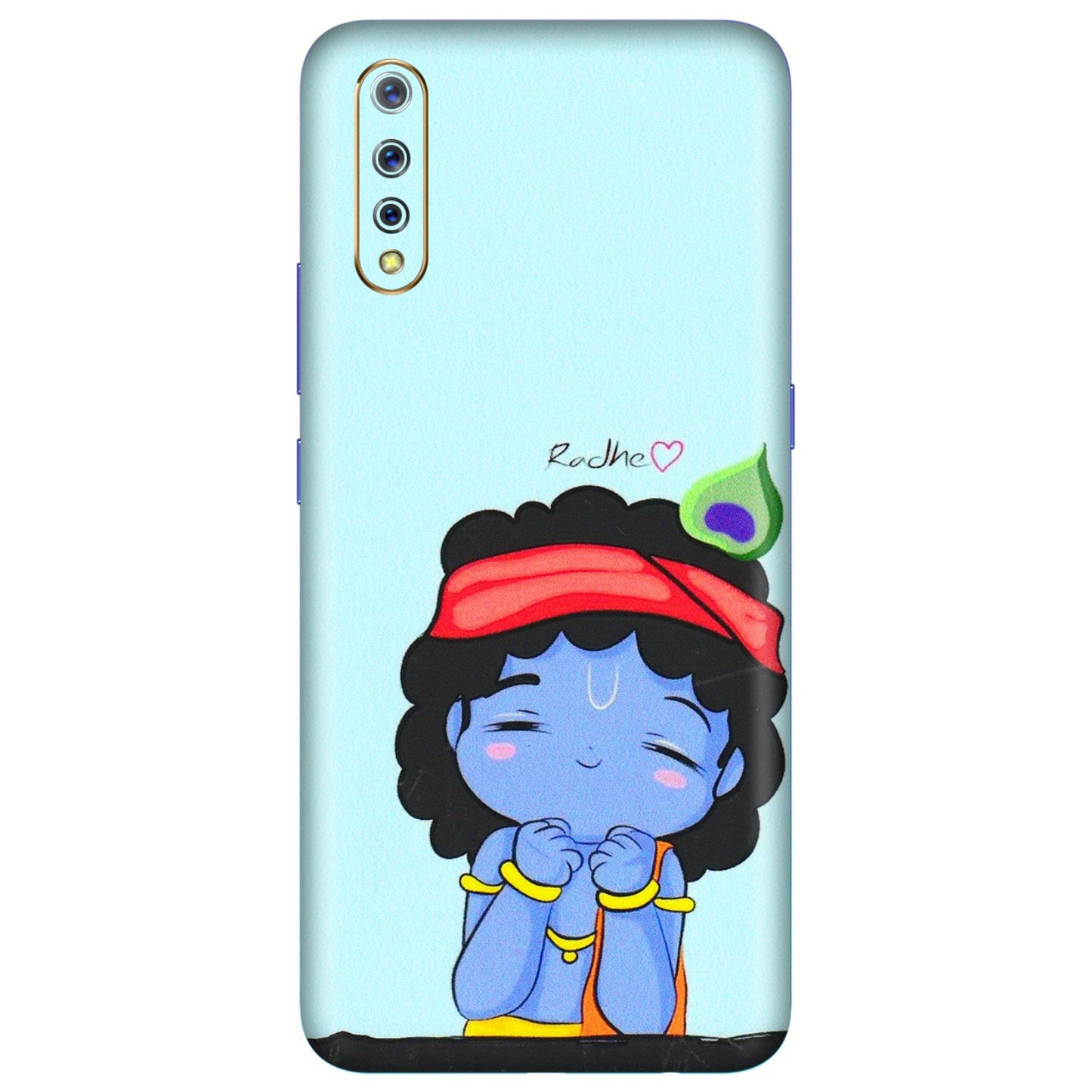 VIVO Z/V/X/T/U/S Series Phone Skins (All Models) - Radhe Radhe Cute Toon - 3D Embossed Finish (L-05) Vivo S1