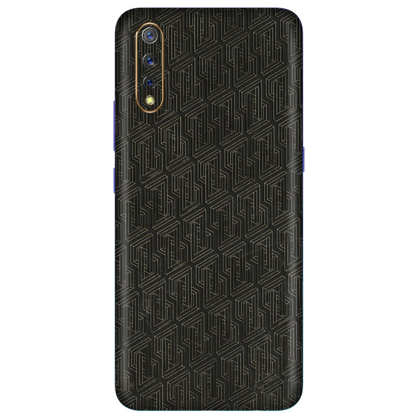 VIVO Z/V/X/T/U/S Series Phone Skins (All Models) - Black Abstract Pattern - 3D Embossed Finish (L-117) Vivo S1