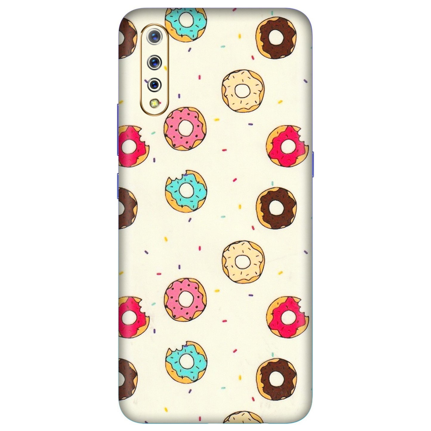 VIVO Z/V/X/T/U/S Series Phone Skins (All Models) - Mini Donuts Doodle Art - 3D Embossed Finish (L-122) Vivo S1
