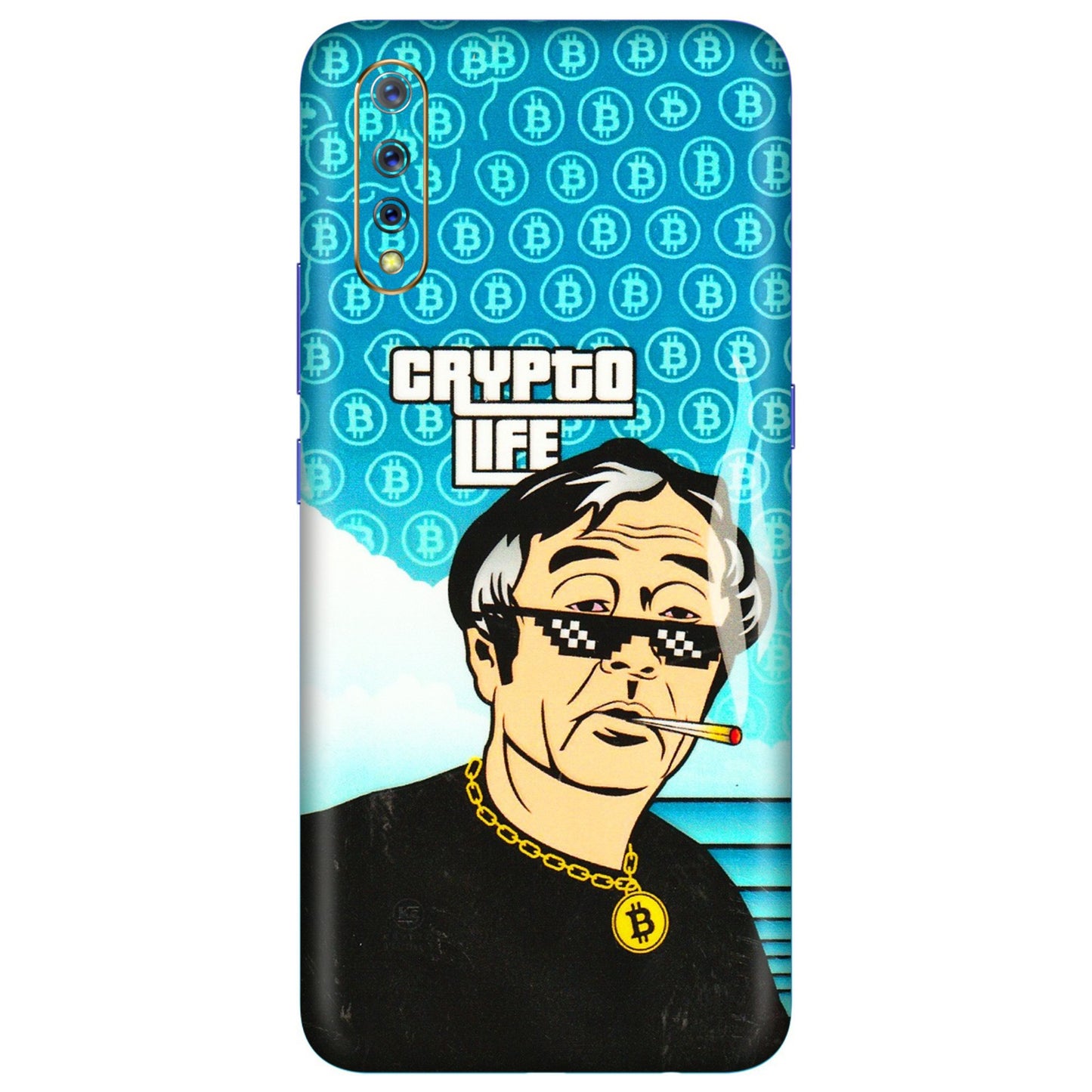 VIVO Z/V/X/T/U/S Series Phone Skins (All Models) - Crypto Thug Life - 3D Embossed Finish (L-179) Vivo S1