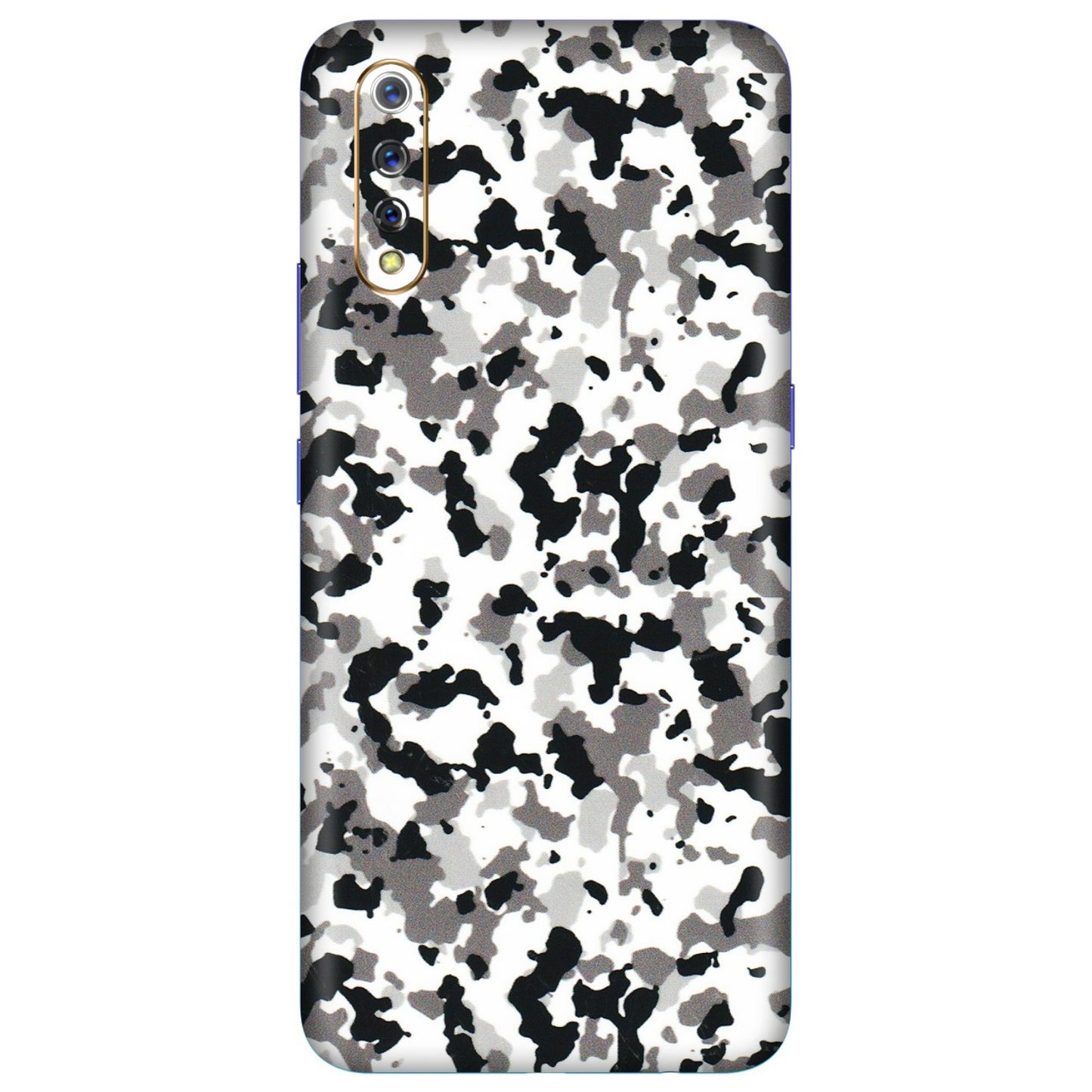 VIVO Z/V/X/T/U/S Series Phone Skins (All Models) - White Black Camouflage - 3D Embossed Finish (L-18) Vivo S1