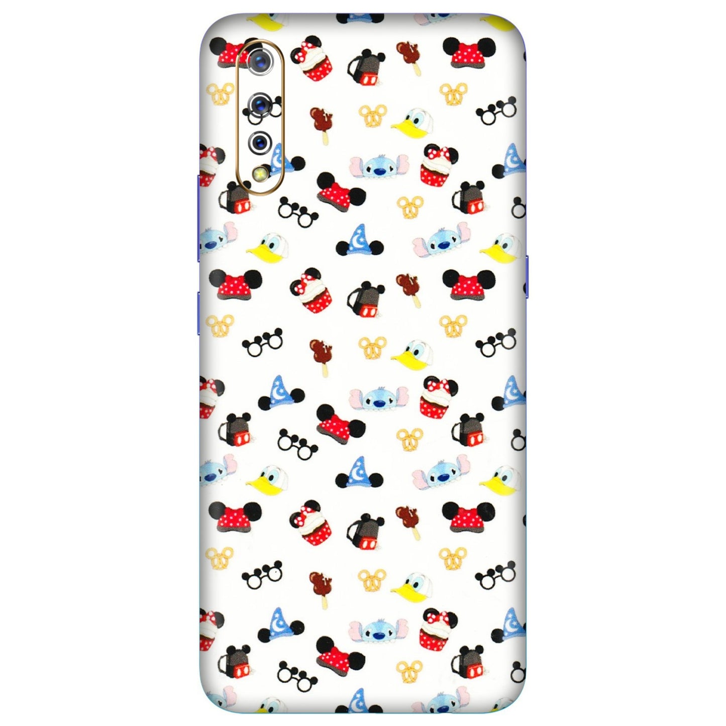 VIVO Z/V/X/T/U/S Series Phone Skins (All Models) - Minnie Mouse & Donald Doodles s - 3D Embossed Finish (L-194) Vivo S1