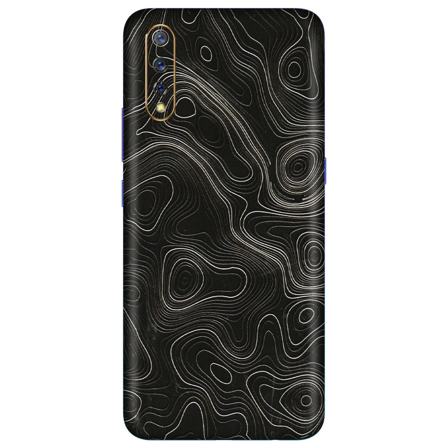 VIVO Z/V/X/T/U/S Series Phone Skins (All Models) - Black Swirl - 3D Embossed Finish (L-196) Vivo S1