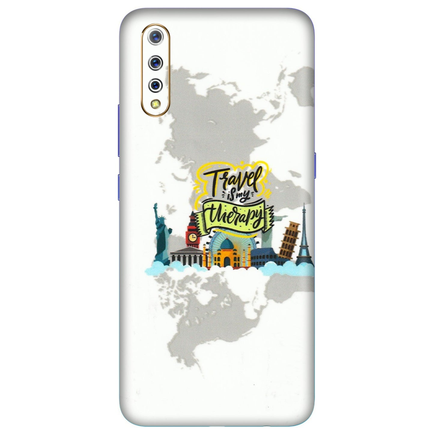 VIVO Z/V/X/T/U/S Series Phone Skins (All Models) - Travel Therapy - 3D Embossed Finish (L-199) Vivo S1