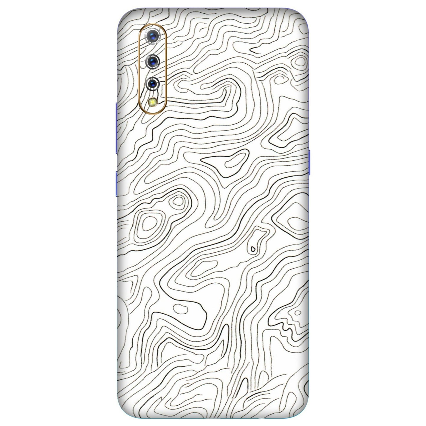 VIVO Z/V/X/T/U/S Series Phone Skins (All Models) - White Black Swirls - 3D Embossed Finish (L-219) Vivo S1