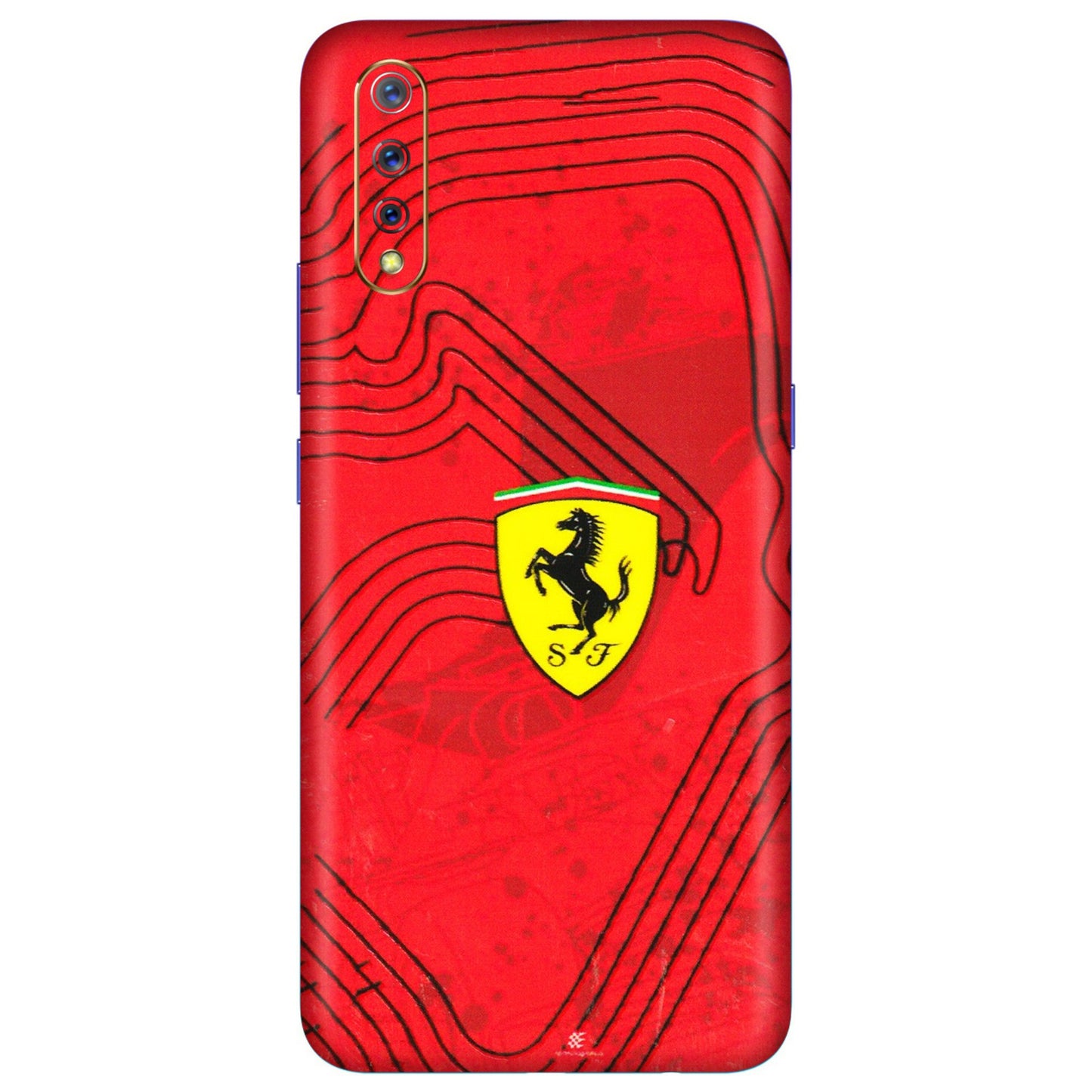 VIVO Z/V/X/T/U/S Series Phone Skins (All Models) - Red Ferrari Logo Stylish - 3D Embossed Finish (L-238) Vivo S1