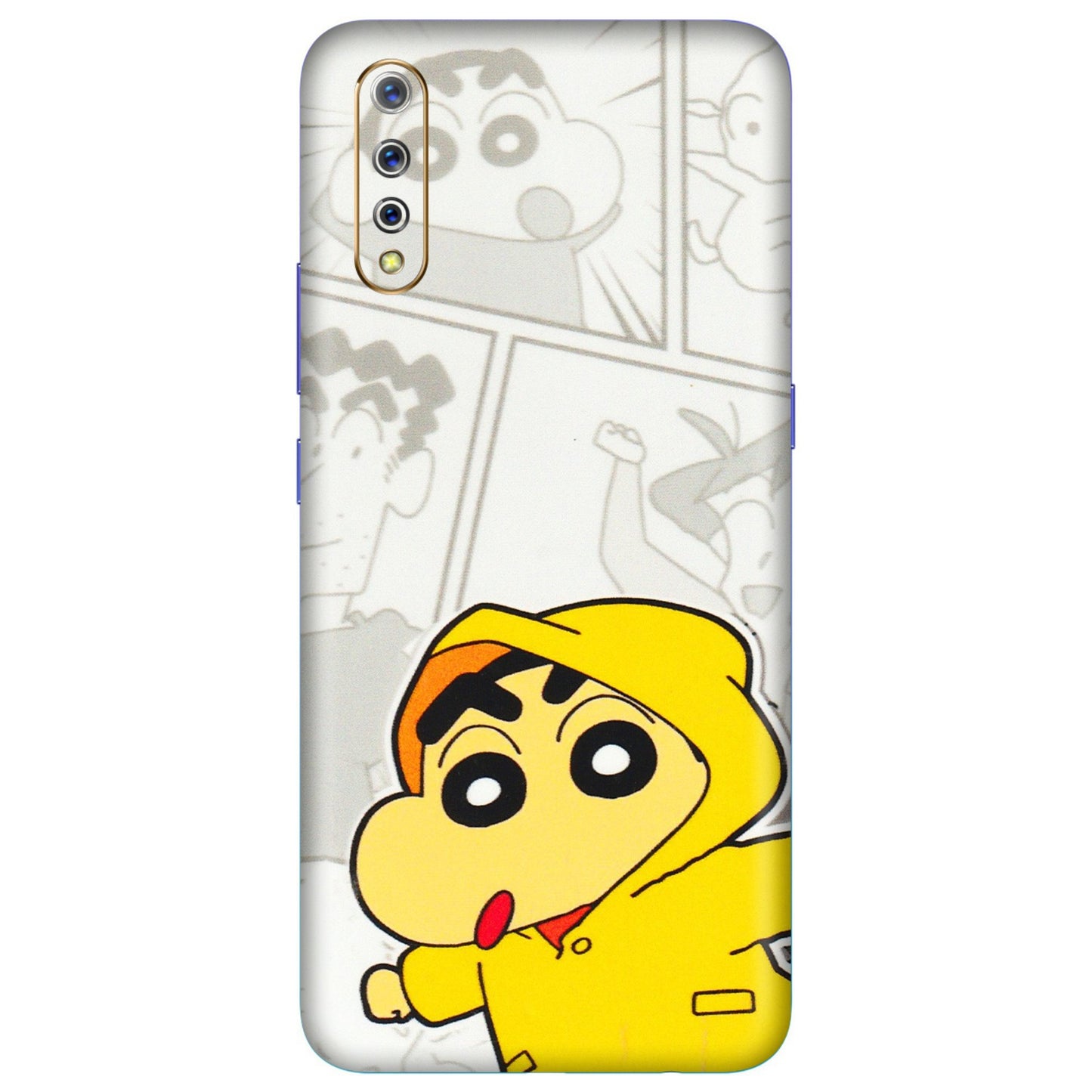 VIVO Z/V/X/T/U/S Series Phone Skins (All Models) - Yellow Shinchan Comic - 3D Embossed Finish (L-246) Vivo S1