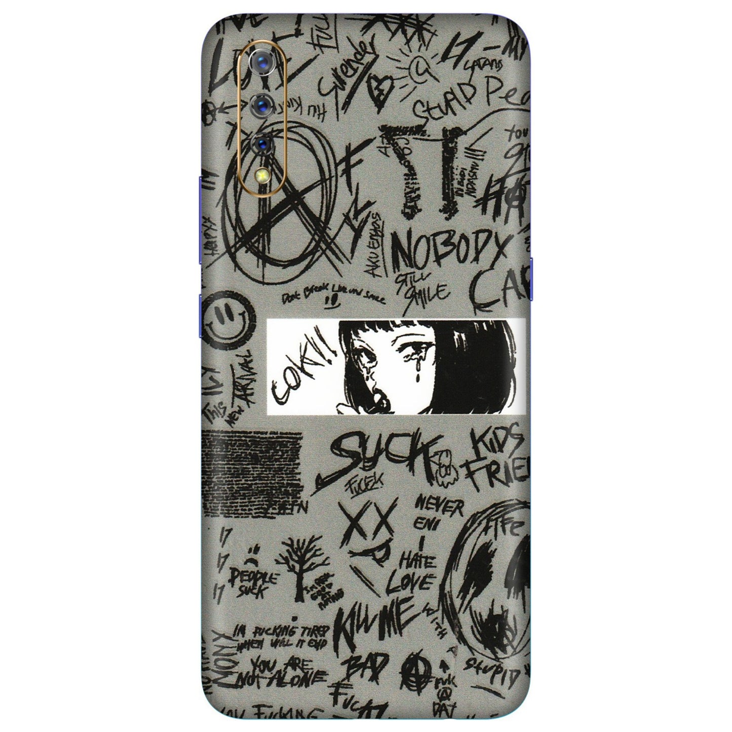 VIVO Z/V/X/T/U/S Series Phone Skins (All Models) - Never Have Love Anime - 3D Embossed Finish (L-260) Vivo S1