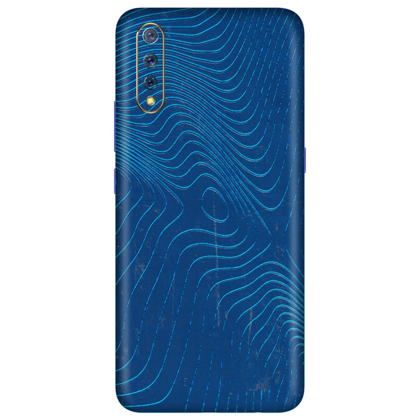 VIVO Z/V/X/T/U/S Series Phone Skins (All Models) - Abstract Blue Line Map - 3D Embossed Finish (L-272) Vivo S1