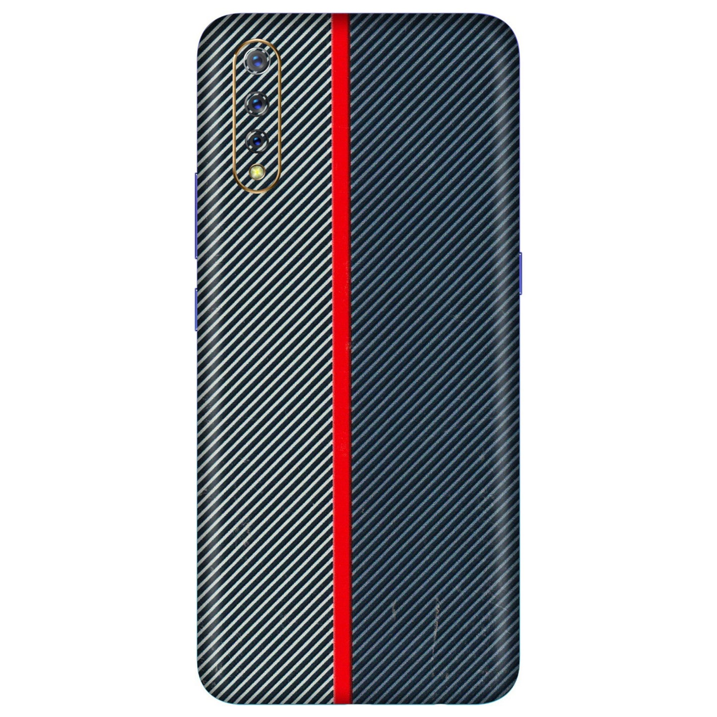 VIVO Z/V/X/T/U/S Series Phone Skins (All Models) - Blue Sober Lines - 3D Embossed Finish (L-305) Vivo S1