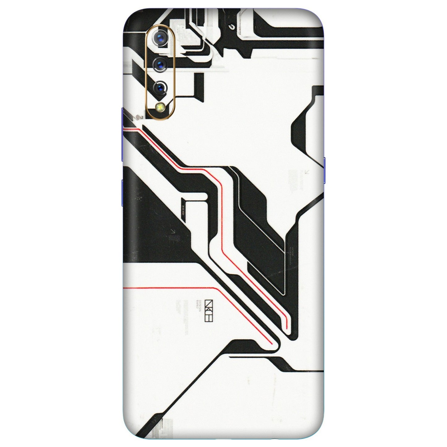VIVO Z/V/X/T/U/S Series Phone Skins (All Models) - White Techy Logo - 3D Embossed Finish (L-312) Vivo S1