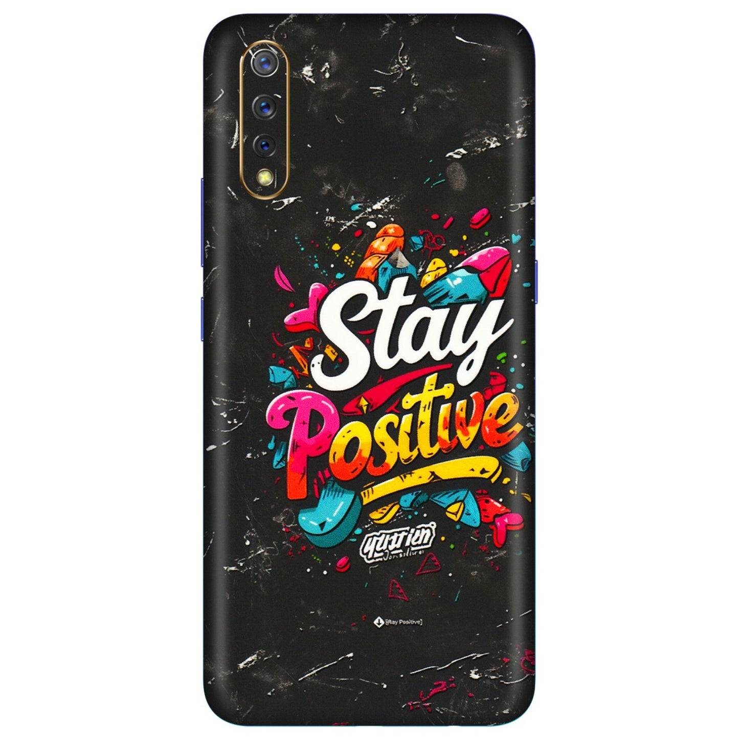 VIVO Z/V/X/T/U/S Series Phone Skins (All Models) - Stay Positive Black - 3D Embossed Finish (L-31) Vivo S1
