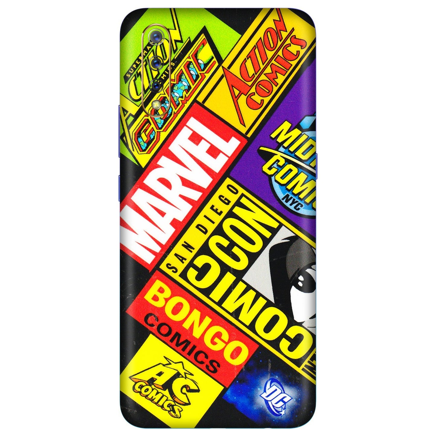 VIVO Z/V/X/T/U/S Series Phone Skins (All Models) - Bongo Comic Con - 3D Embossed Finish (L-325) Vivo S1