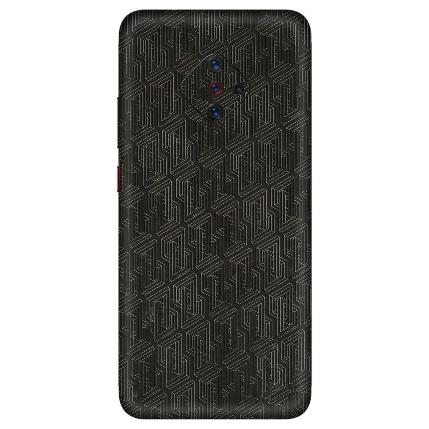 VIVO Z/V/X/T/U/S Series Phone Skins (All Models) - Black Abstract Pattern - 3D Embossed Finish (L-117) Vivo S1 Pro